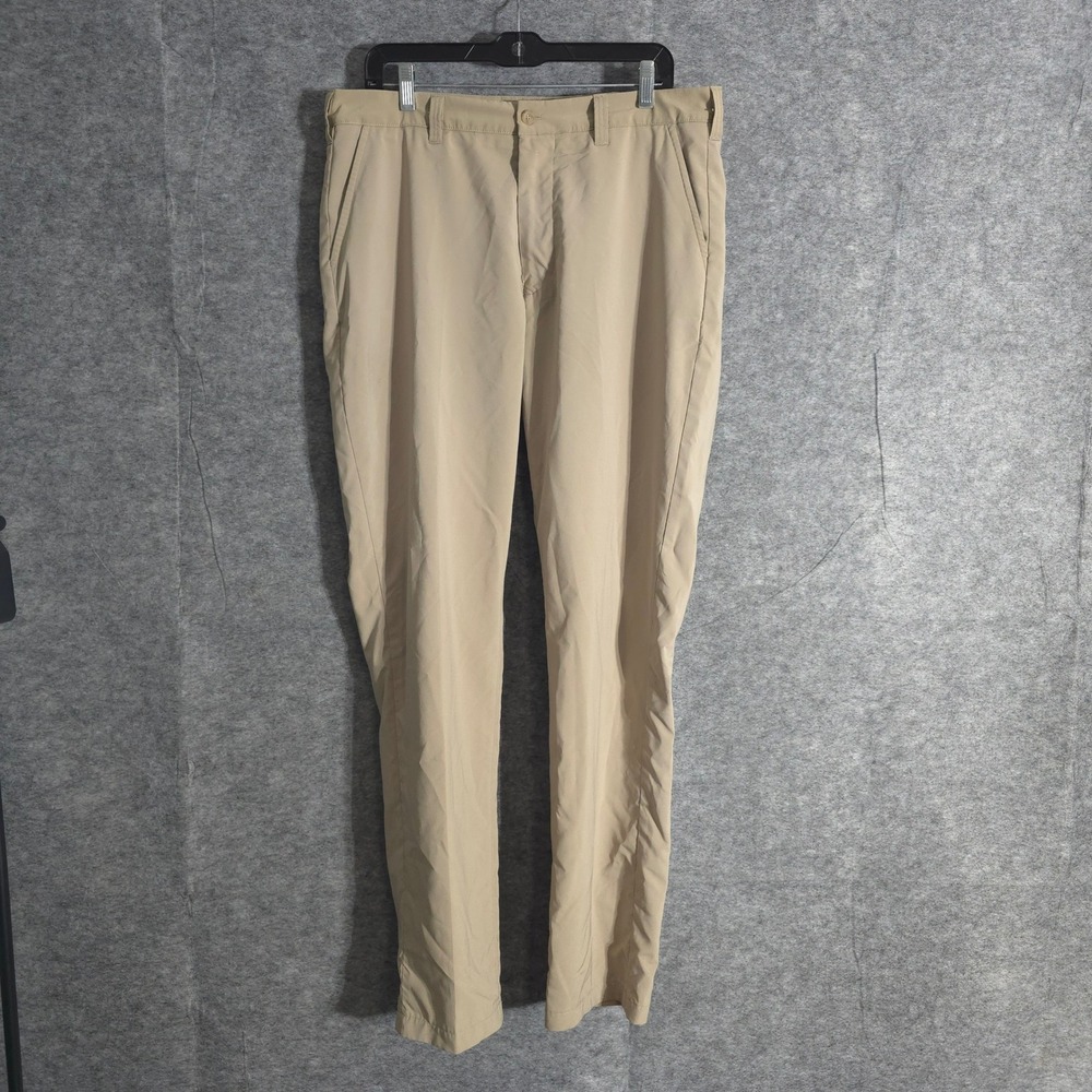 Alial Fital Men's Khaki Pants 33 x 31 USA Micro Poly Spandex Golf Casual Dress